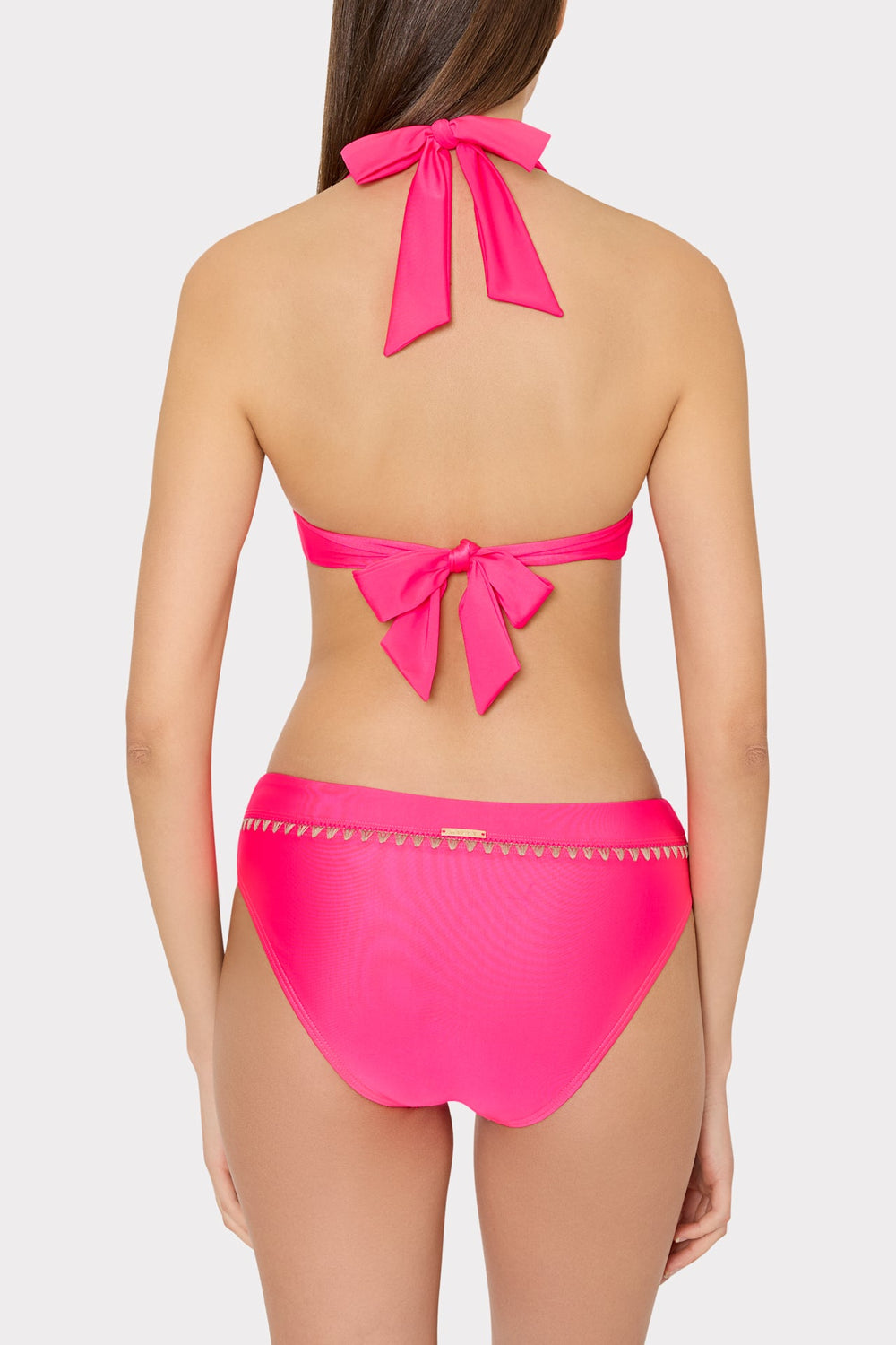 Crochet Stitch Bikini Bottom Pink/Tan | Milly Women