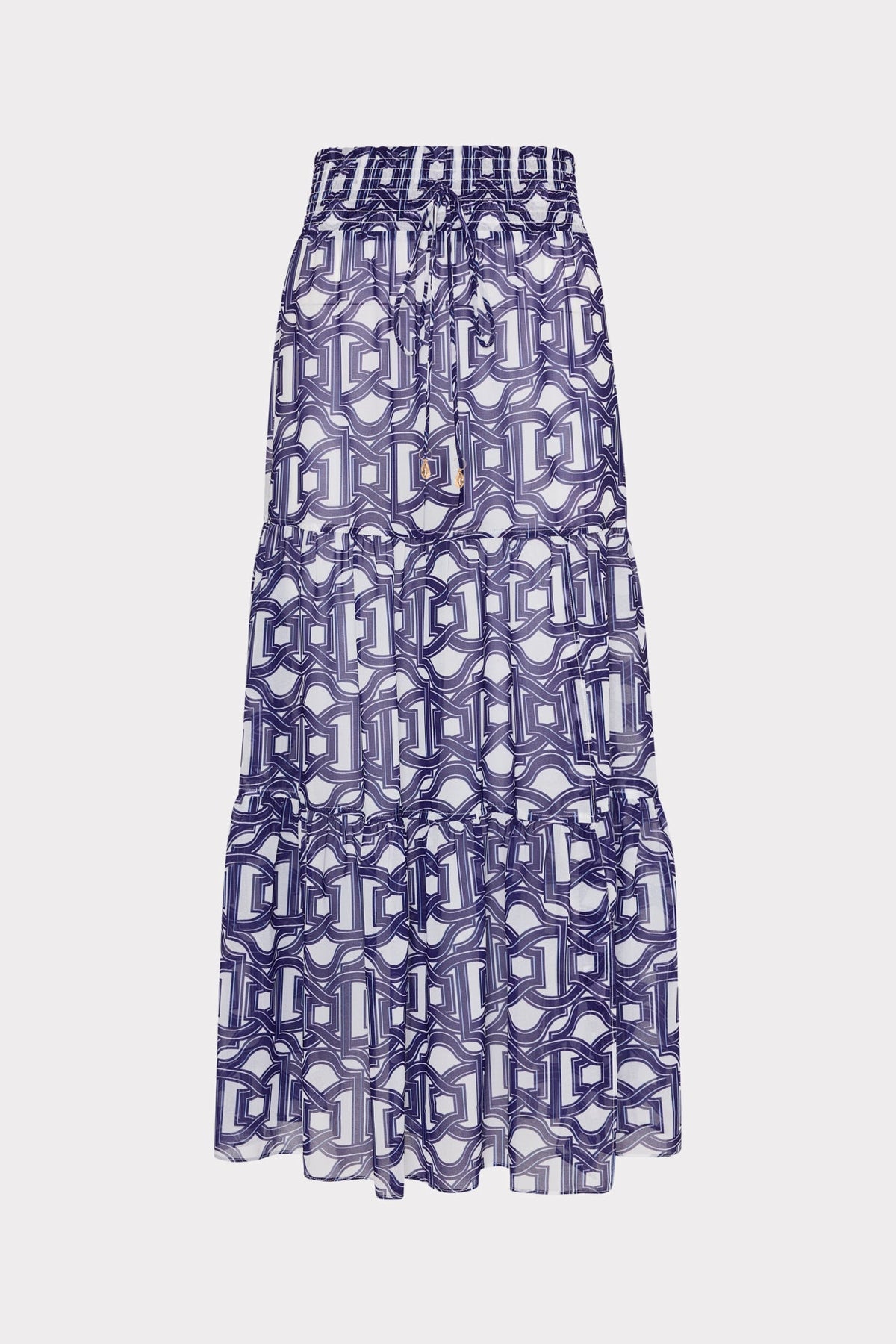 Jem Nautical Chain Tiered Chiffon Skirt Navy/White | Milly Women