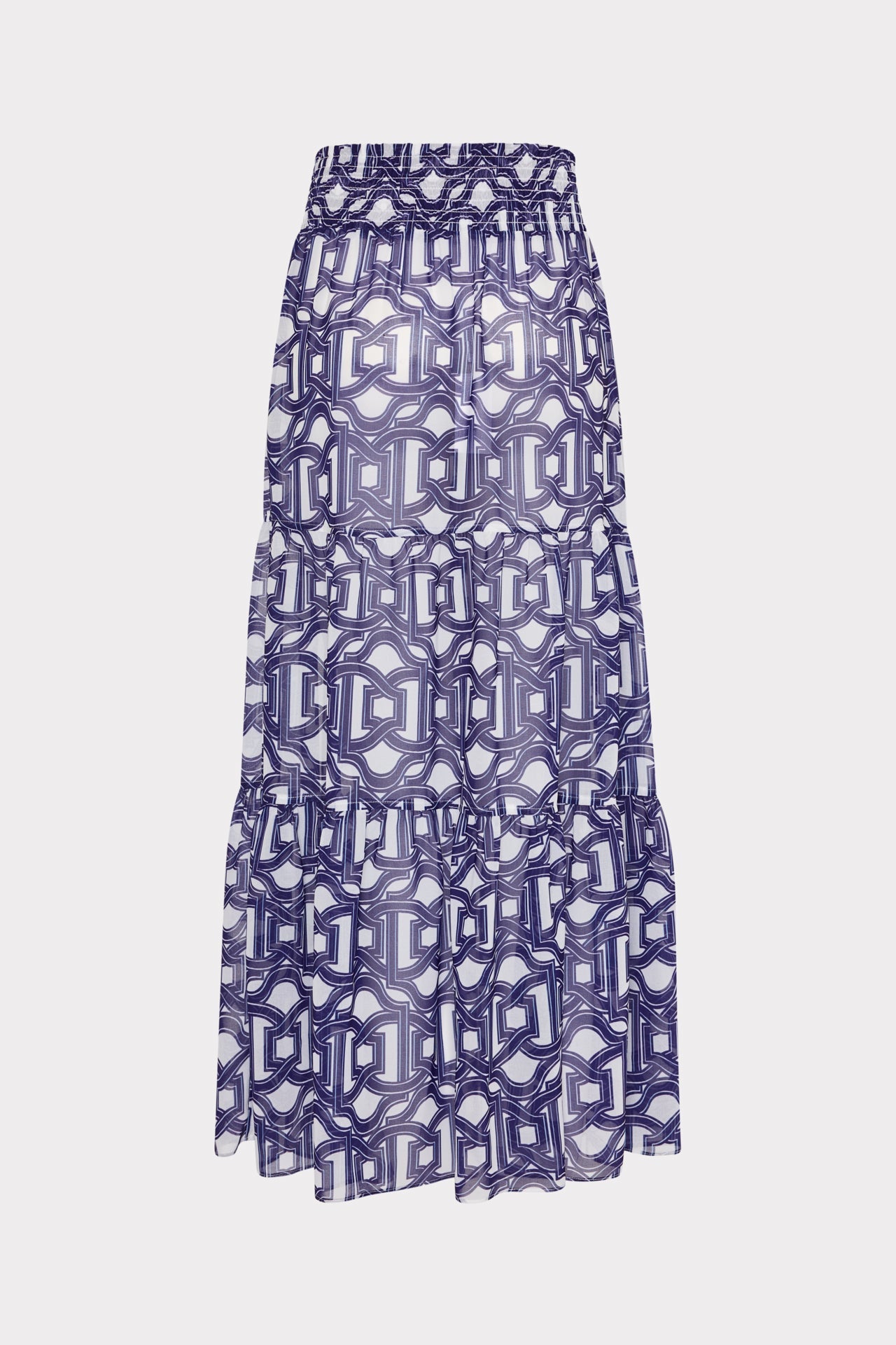 Jem Nautical Chain Tiered Chiffon Skirt Navy/White | Milly Women