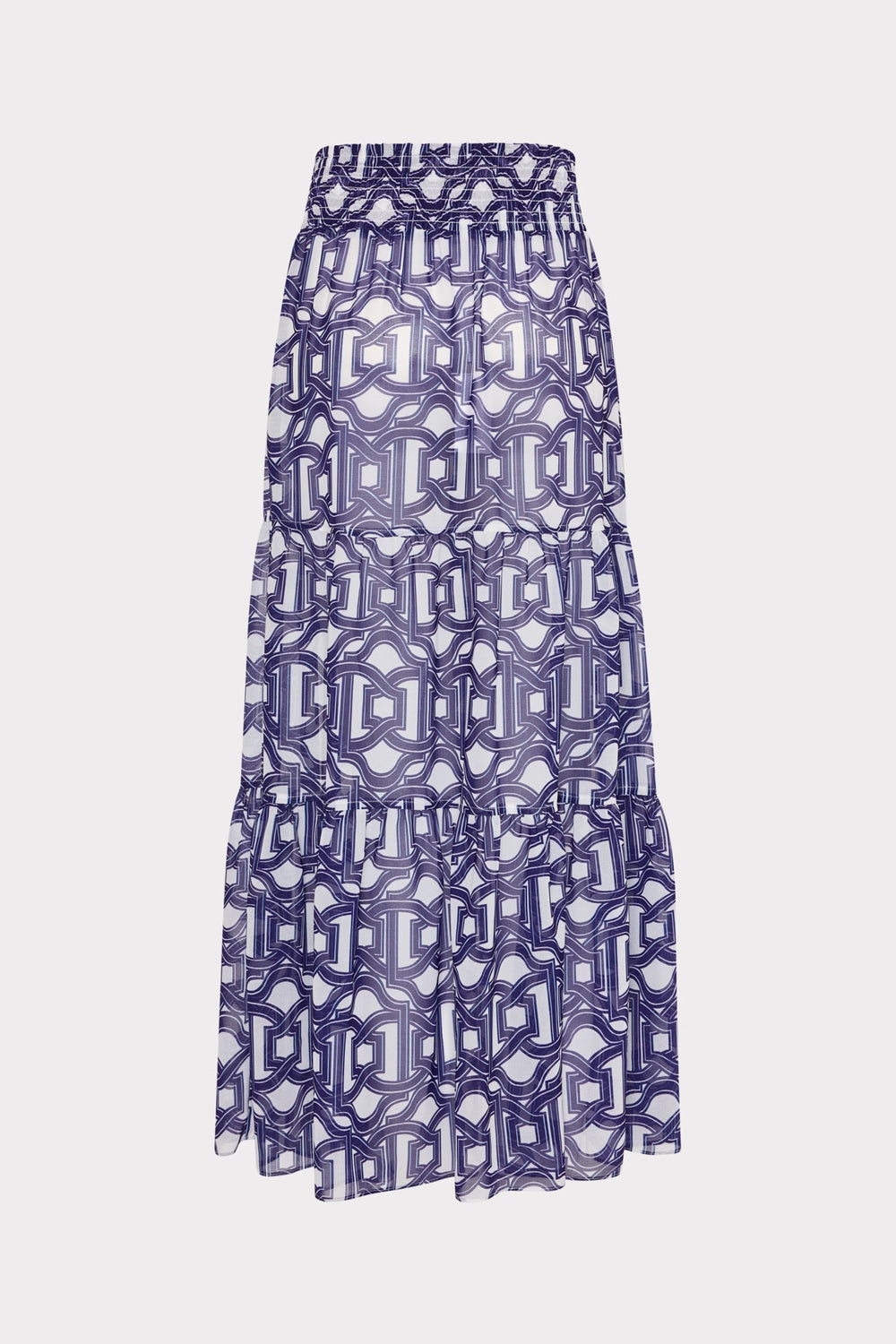Jem Nautical Chain Tiered Chiffon Skirt Navy/White | Milly Women