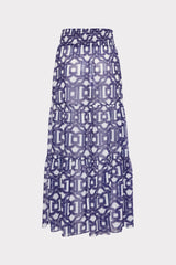 Jem Nautical Chain Tiered Chiffon Skirt Navy/White | Milly Women