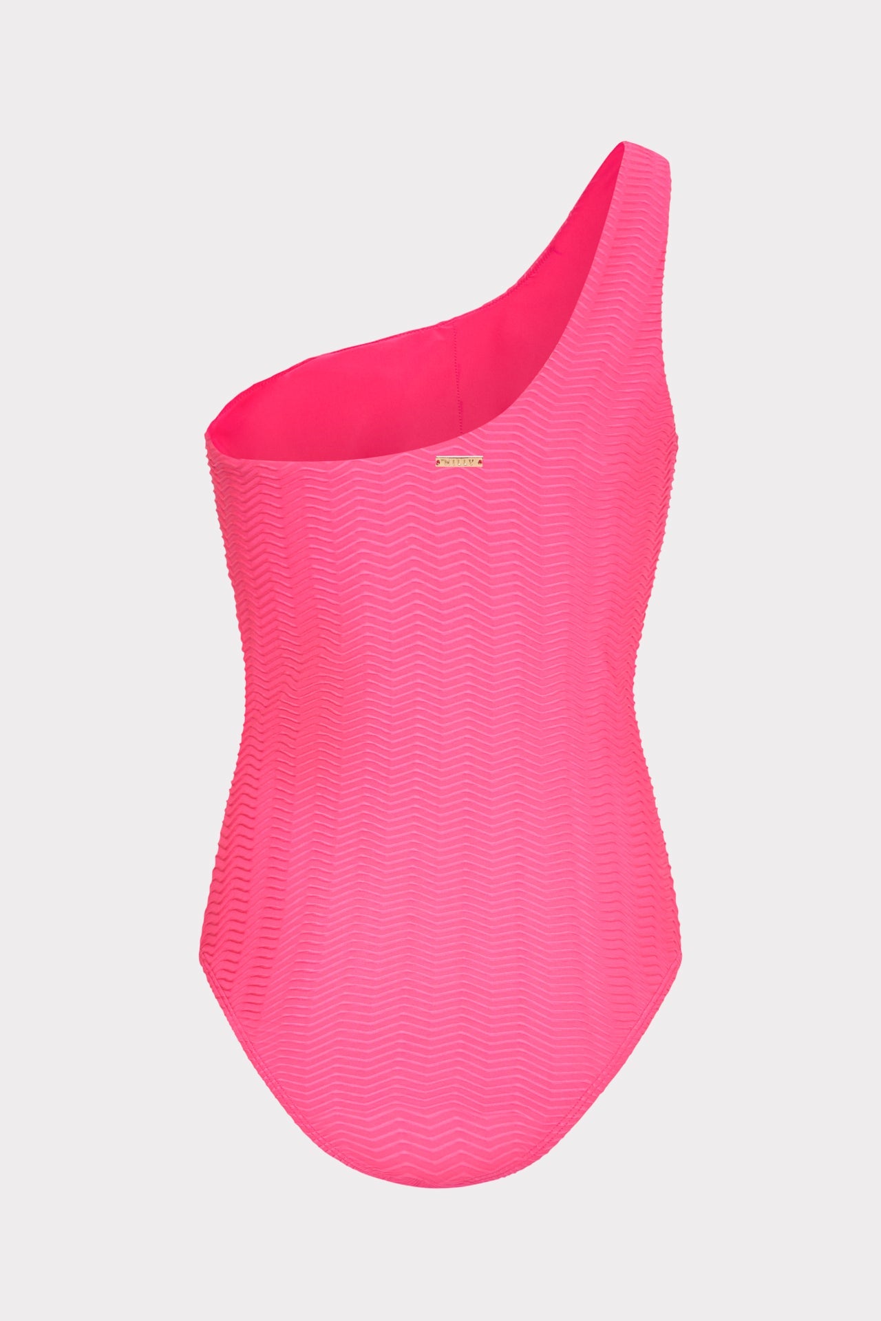 Joni Textured Chevron One Shoulder One Piece Fuchsia | Milly Women