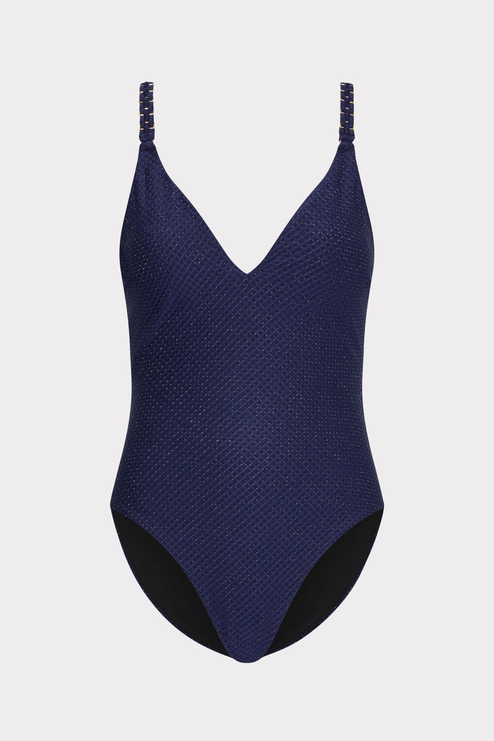 Shimmer Texture Braided One Piece Navy | Milly Women