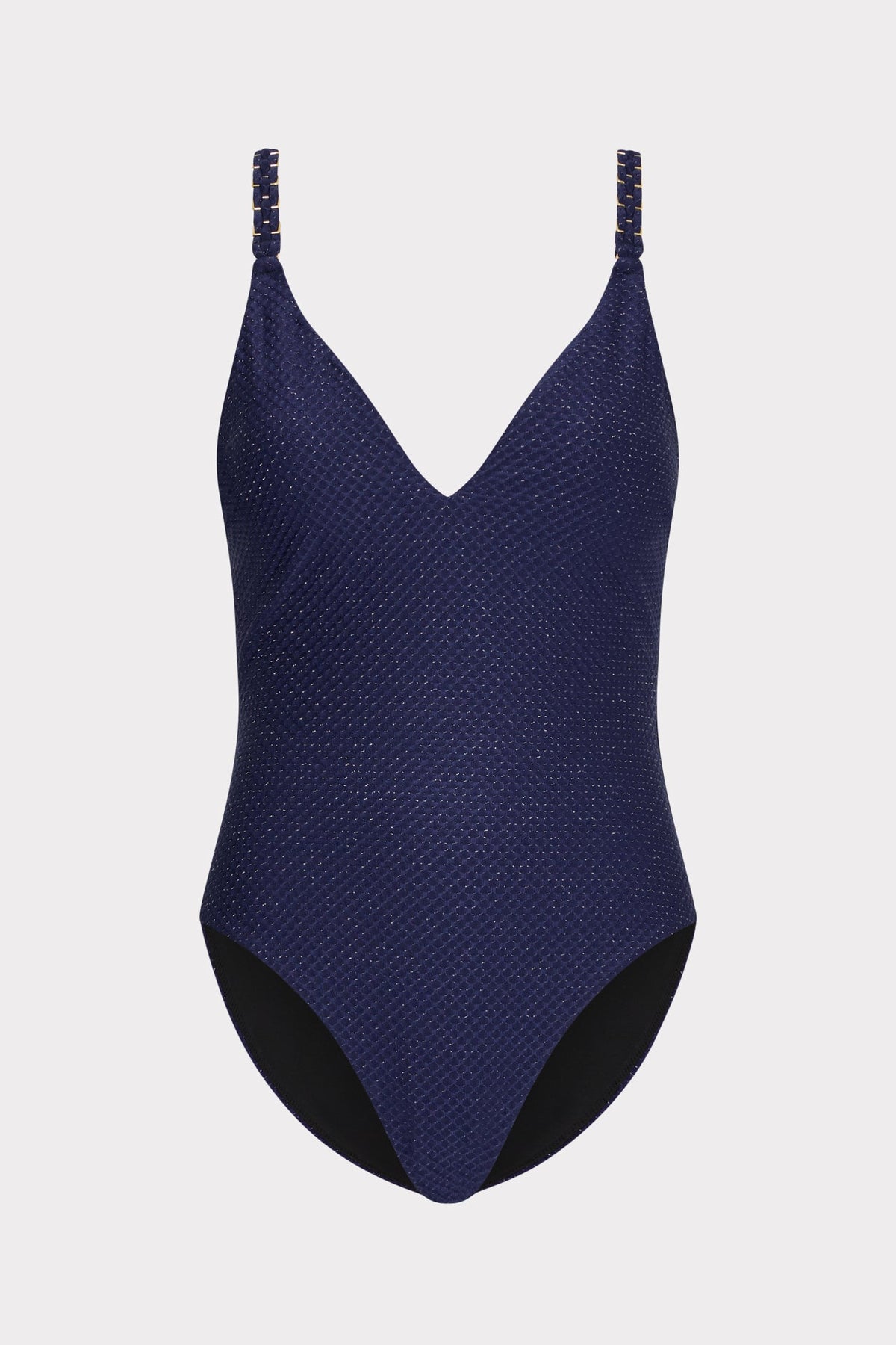 Shimmer Texture Braided One Piece Navy | Milly Women