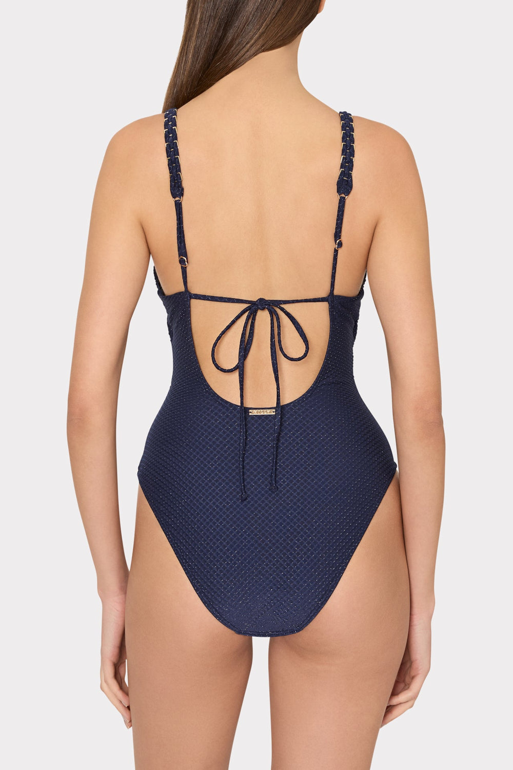 Shimmer Texture Braided One Piece Navy | Milly Women