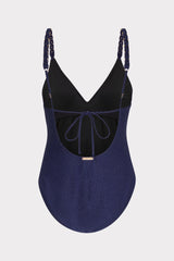 Shimmer Texture Braided One Piece Navy | Milly Women