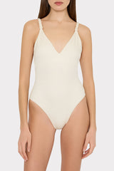 Shimmer Texture Braided One Piece Tan | Milly Women