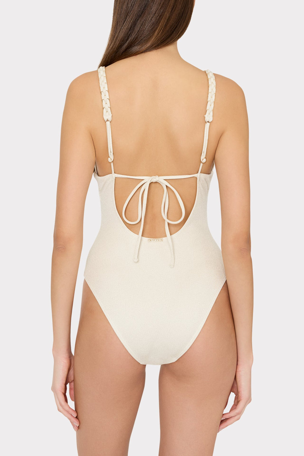 Shimmer Texture Braided One Piece Tan | Milly Women
