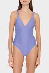 Shimmer Texture Braided One Piece Purple | Milly Women