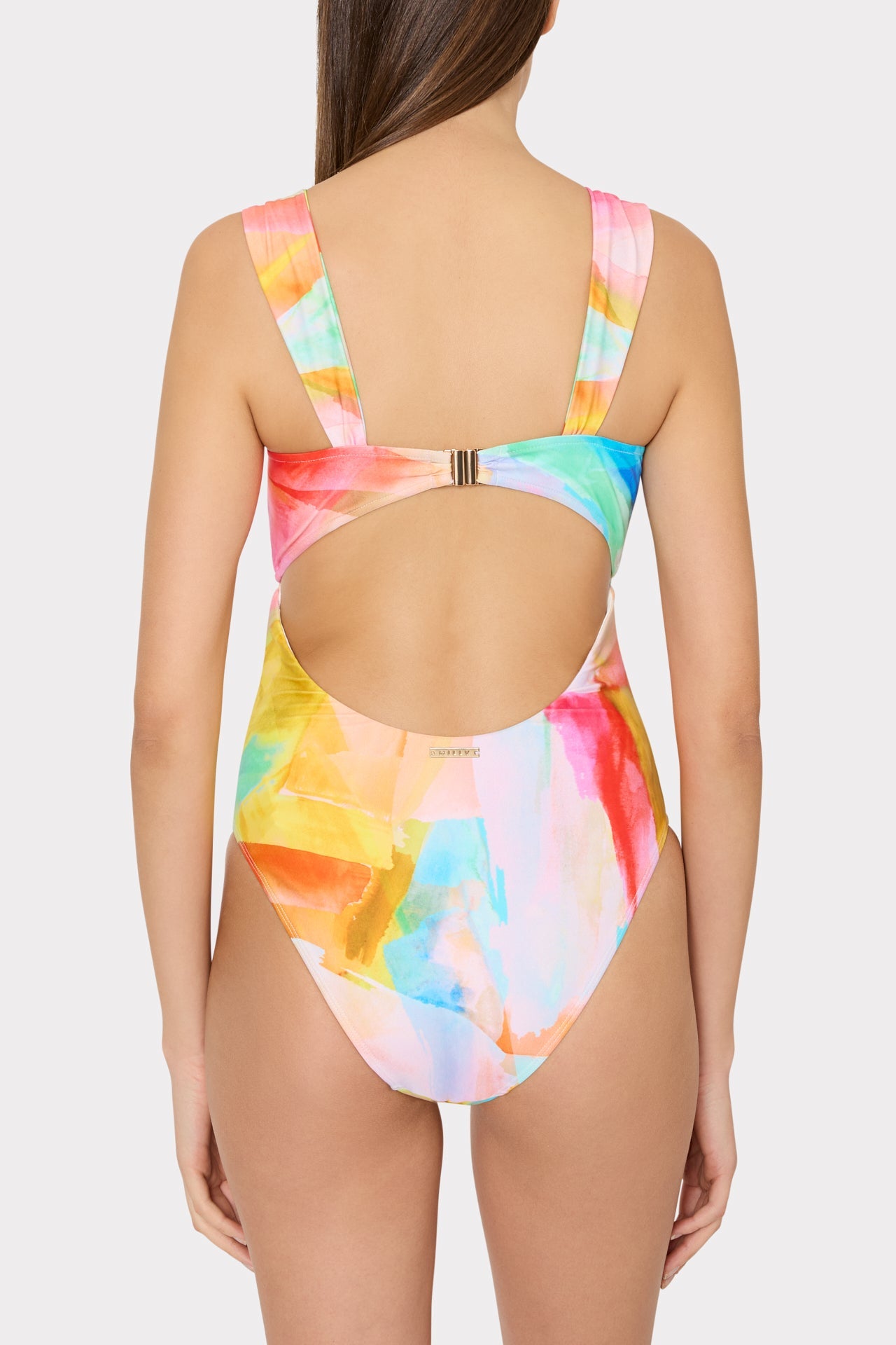 Betsy Watercolor Paint Stroke Bandeau One Piece Multi | Milly Women