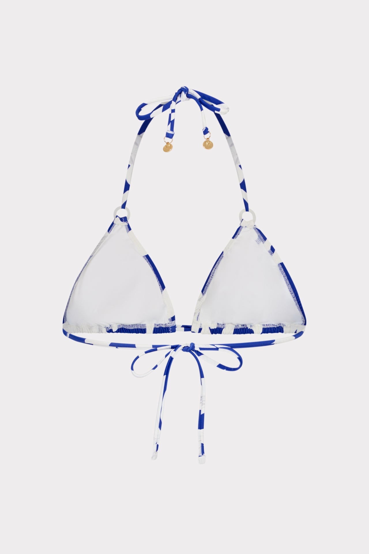 Lily Silhouette Triangle Bikini Top Blue/Ecru | Milly Women