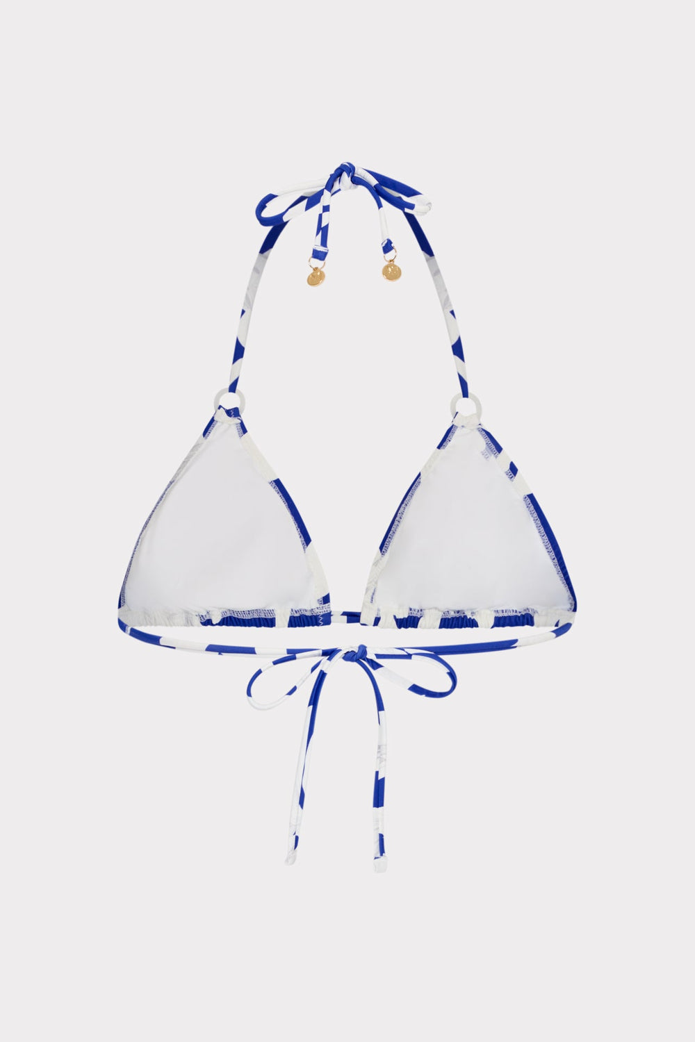 Lily Silhouette Triangle Bikini Top Blue/Ecru | Milly Women