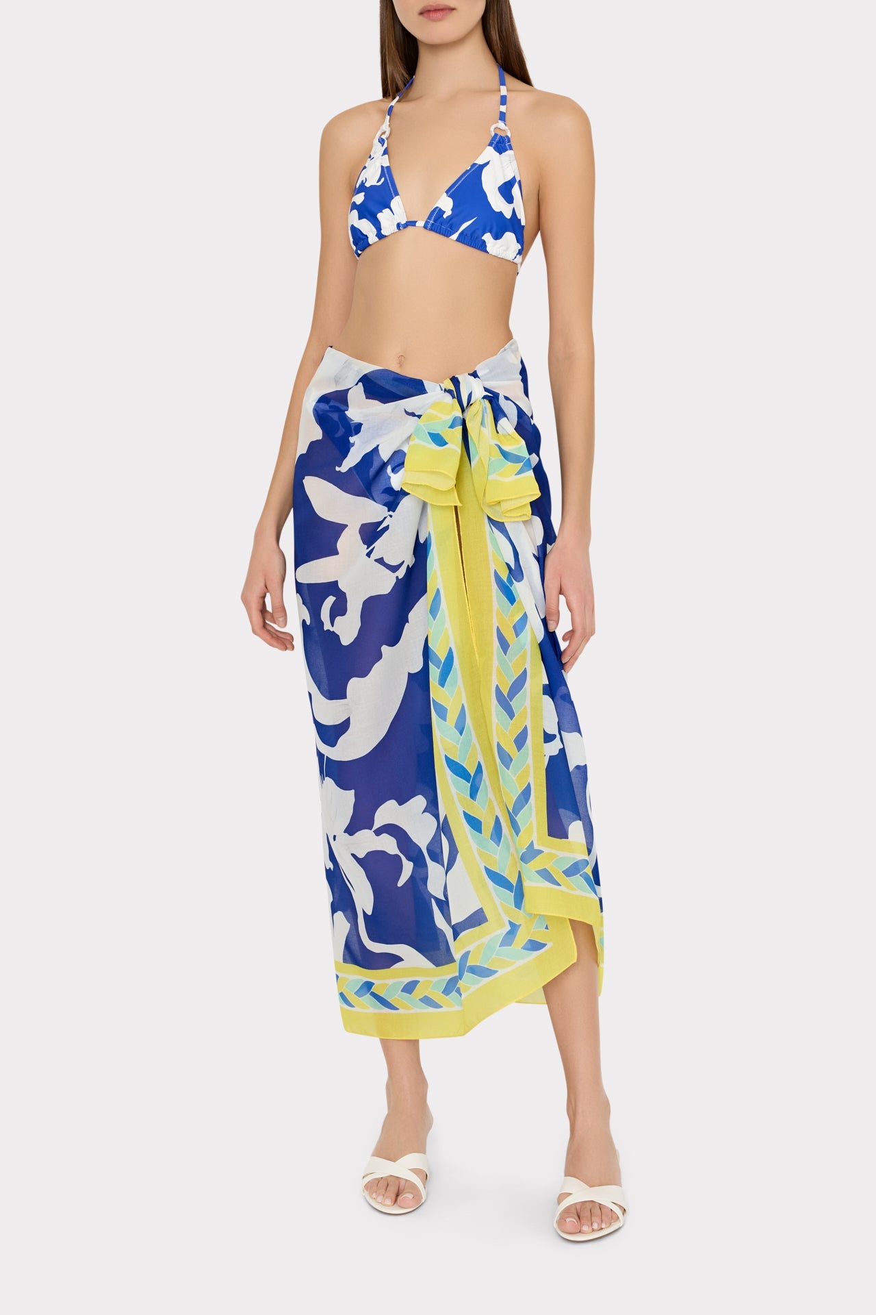 Lily Silhouette Sarong Blue/Ecru | Milly Women