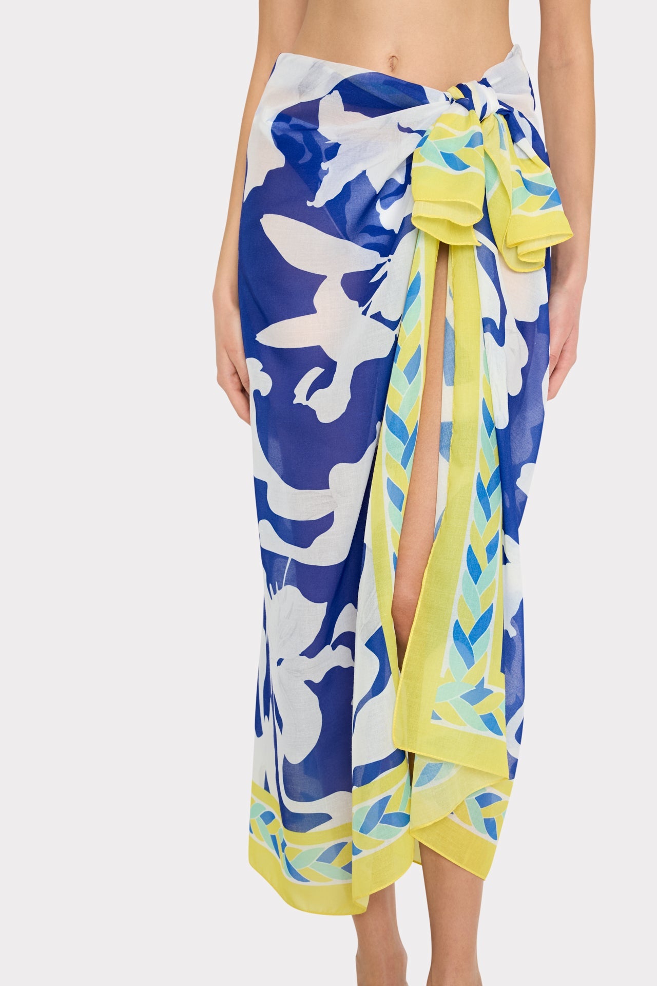 Lily Silhouette Sarong Blue/Ecru | Milly Women
