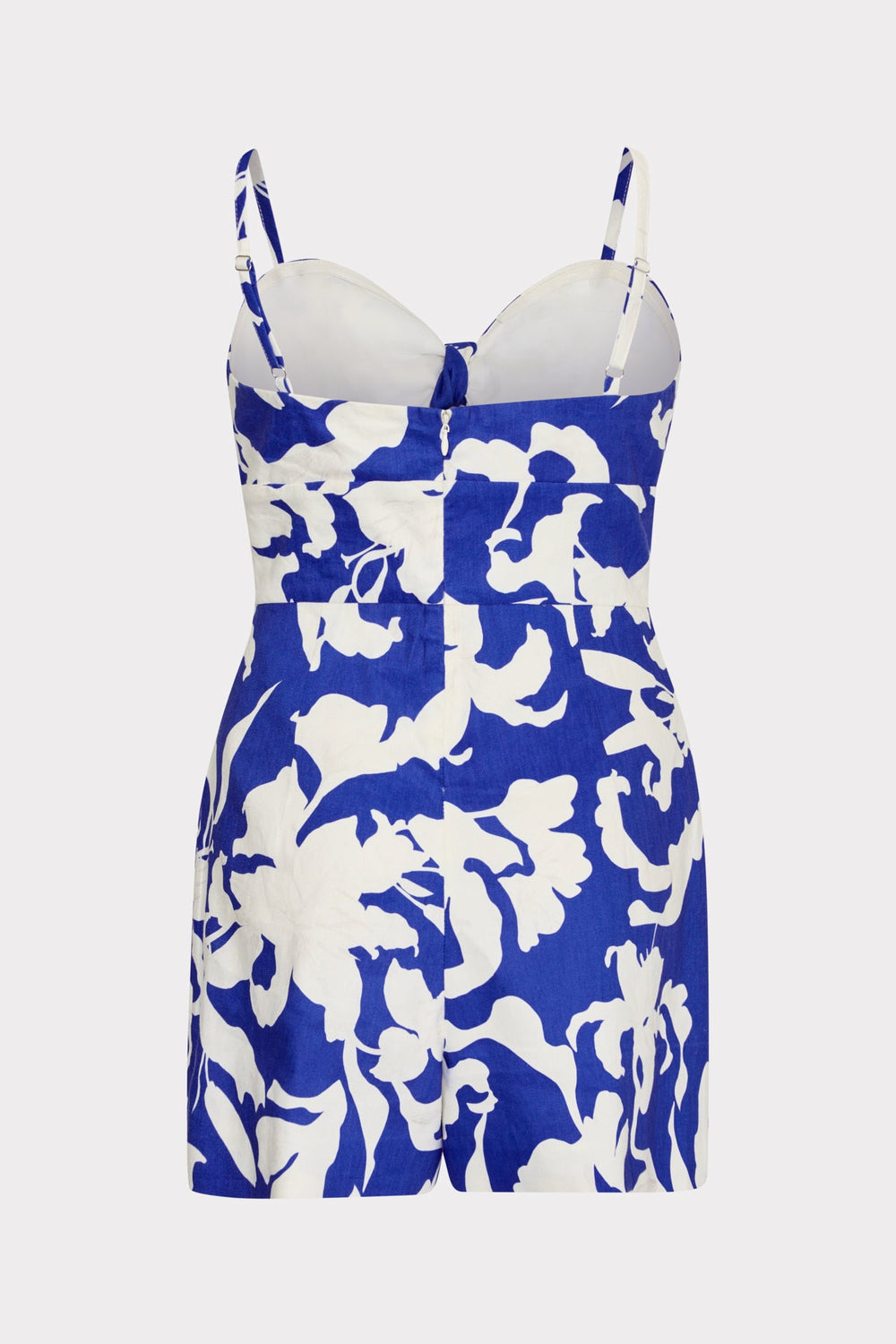 Anya Lily Silhouette Linen Romper Blue/White | Milly Women
