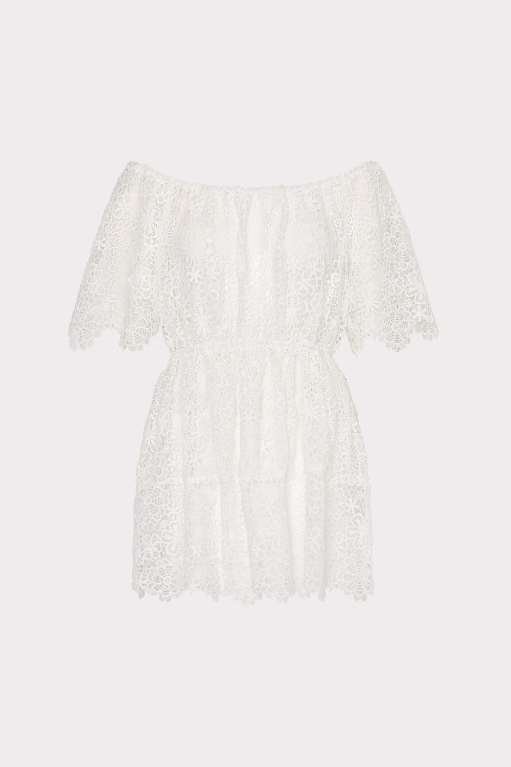 Swirl Lace Cover-Up Mini Dress White | Milly Women