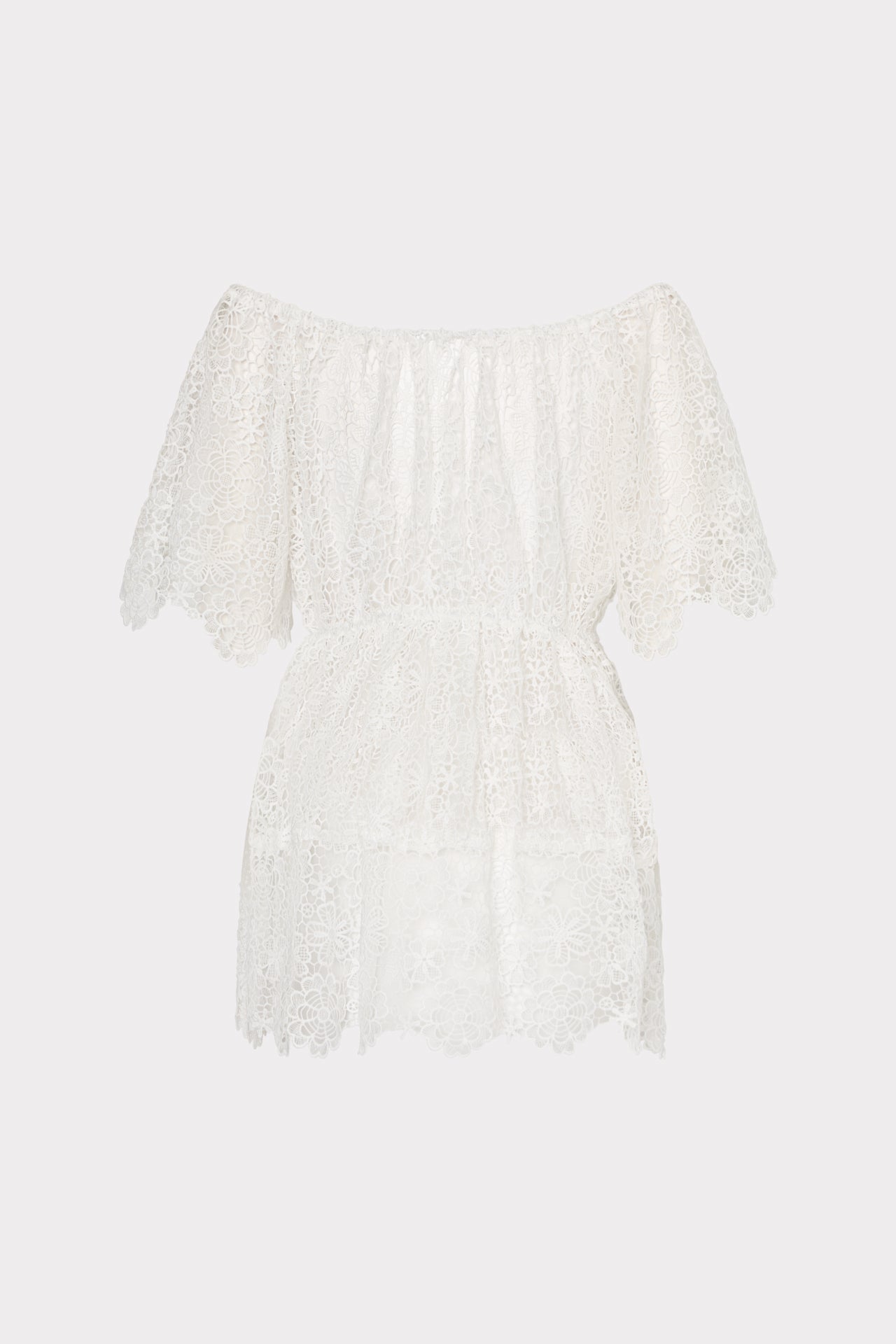 Swirl Lace Cover-Up Mini Dress White | Milly Women