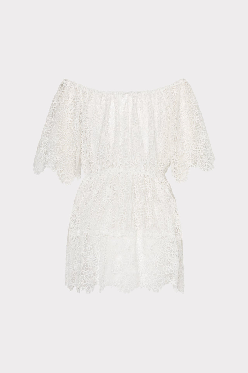 Swirl Lace Cover-Up Mini Dress White | Milly Women