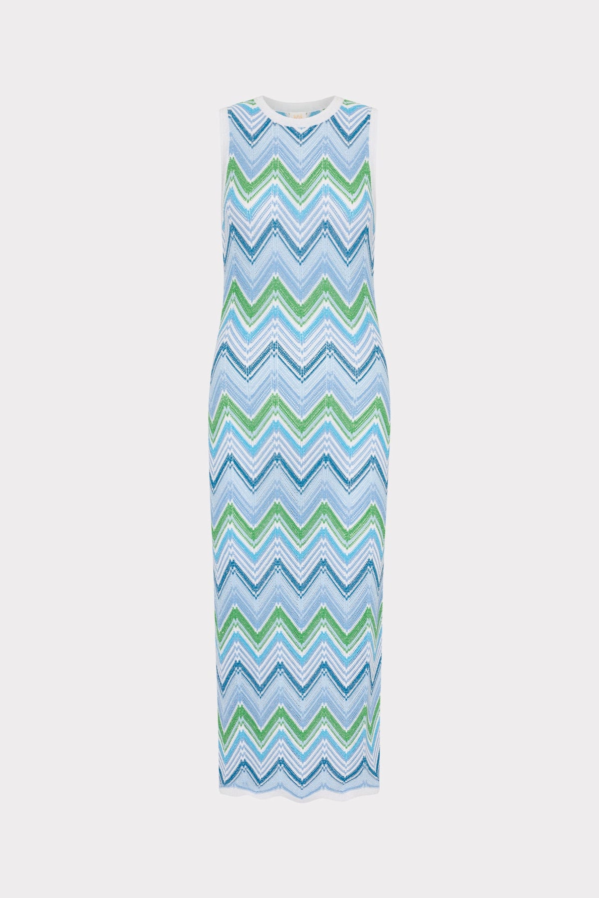 Multi Zig Zag Sleeveless Midi Dress Blue Multi | Milly Women