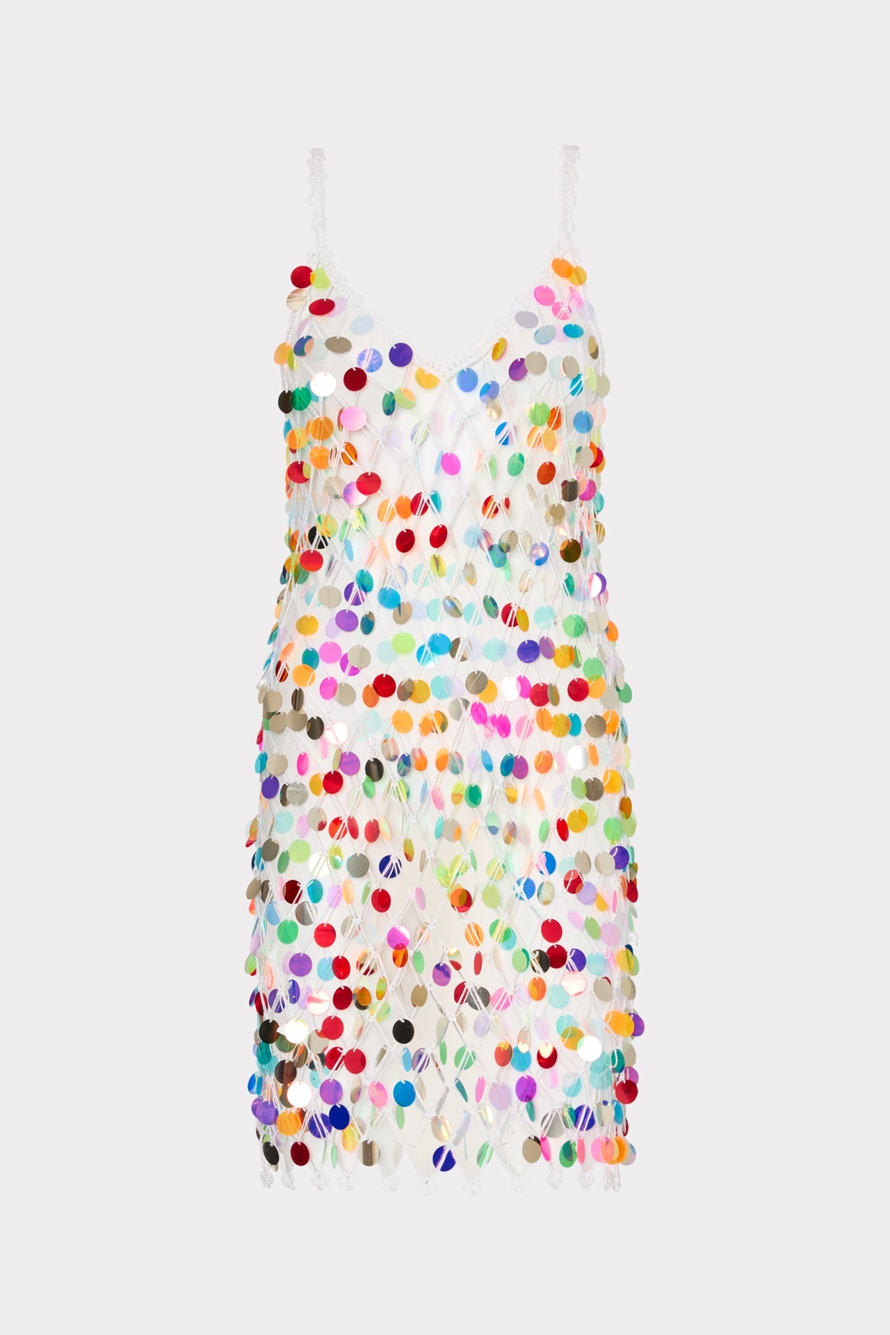 Sequin Crochet Mini Sleeveless Dress Multi | Milly Women