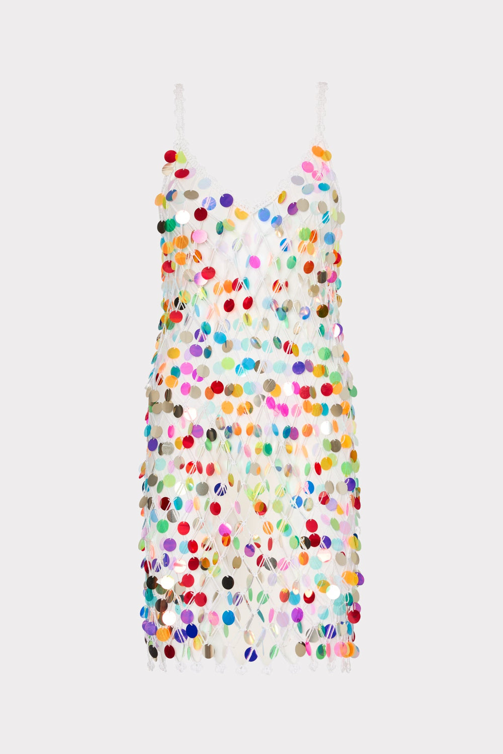 Sequin Crochet Mini Sleeveless Dress Multi | Milly Women