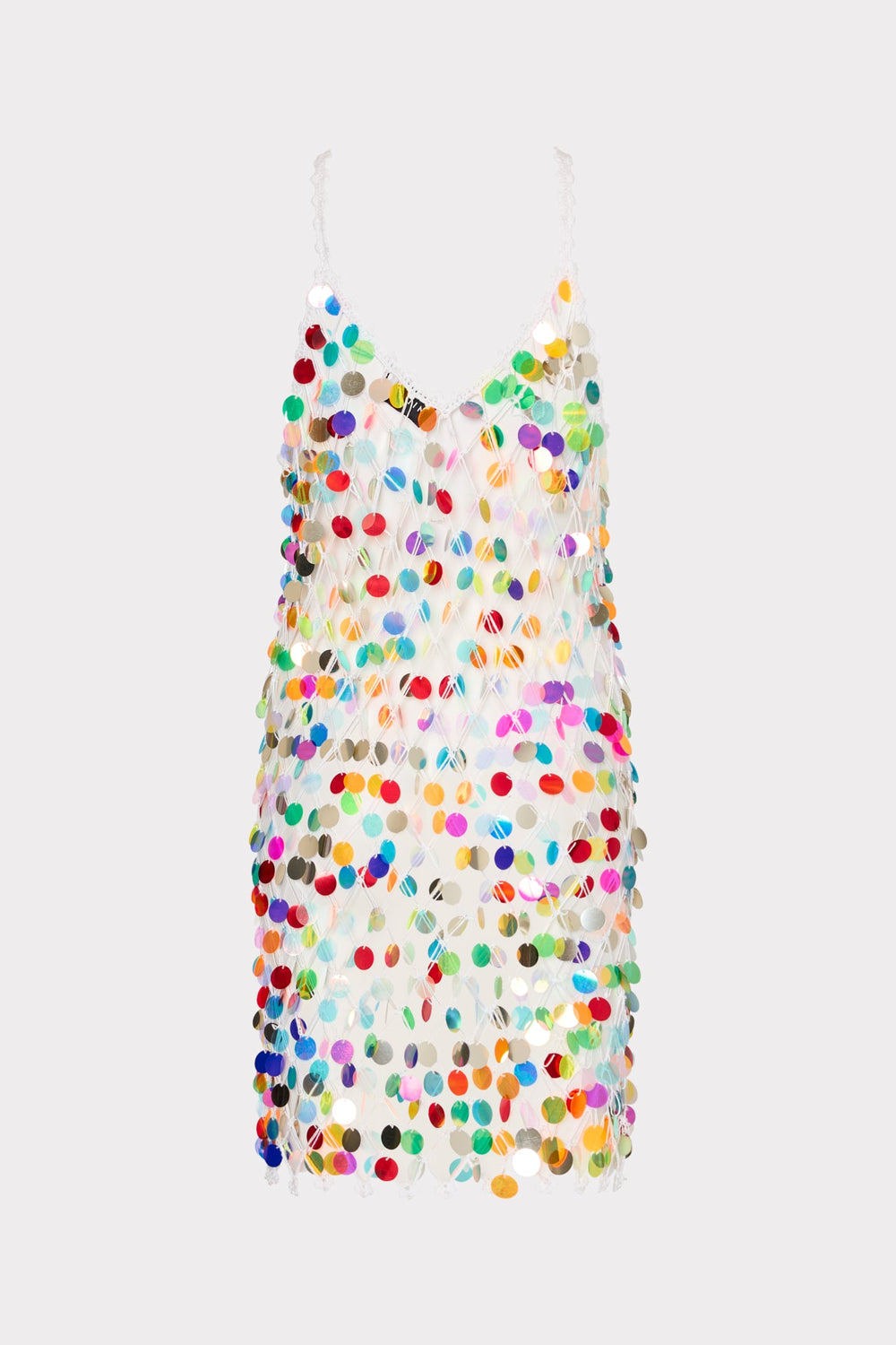 Sequin Crochet Mini Sleeveless Dress Multi | Milly Women
