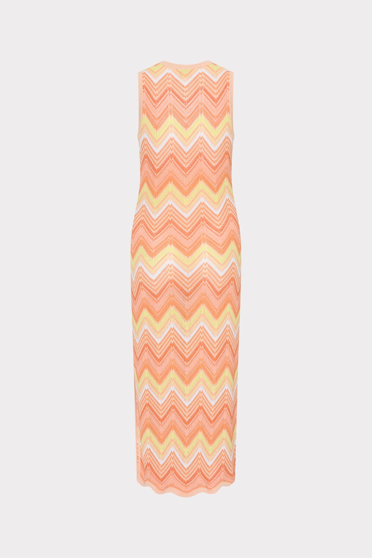 Multi Zig Zag Sleeveless Midi Dress Coral Multi | Milly Women