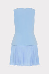 Haddy Pleated Mini Dress Blue | Milly Women