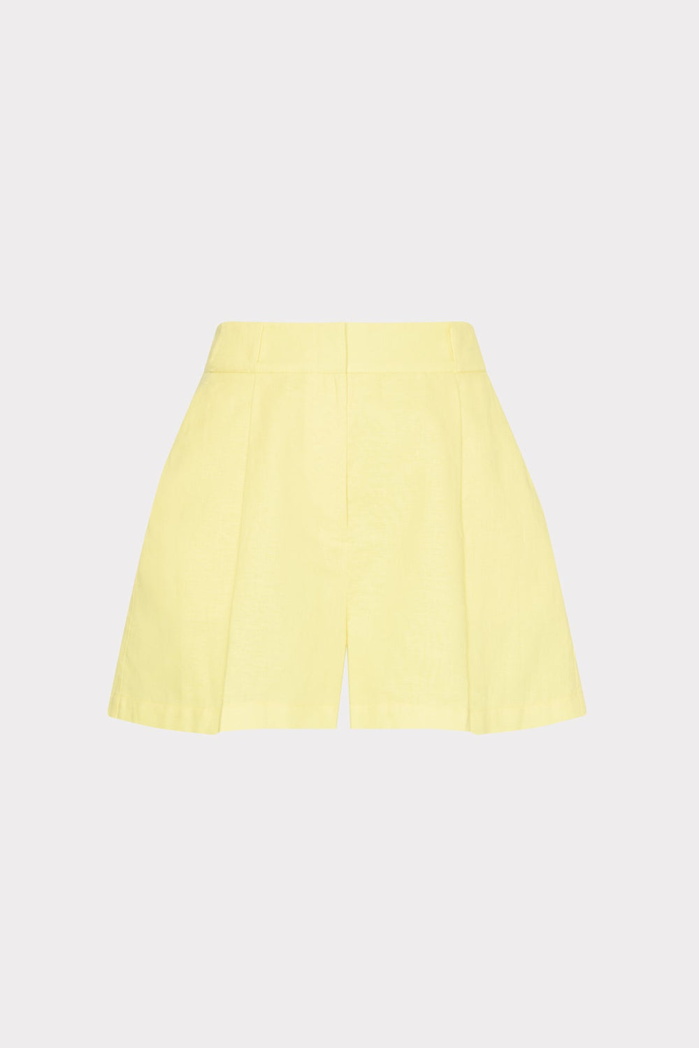 Linen Pleated Shorts Yellow | Milly Women