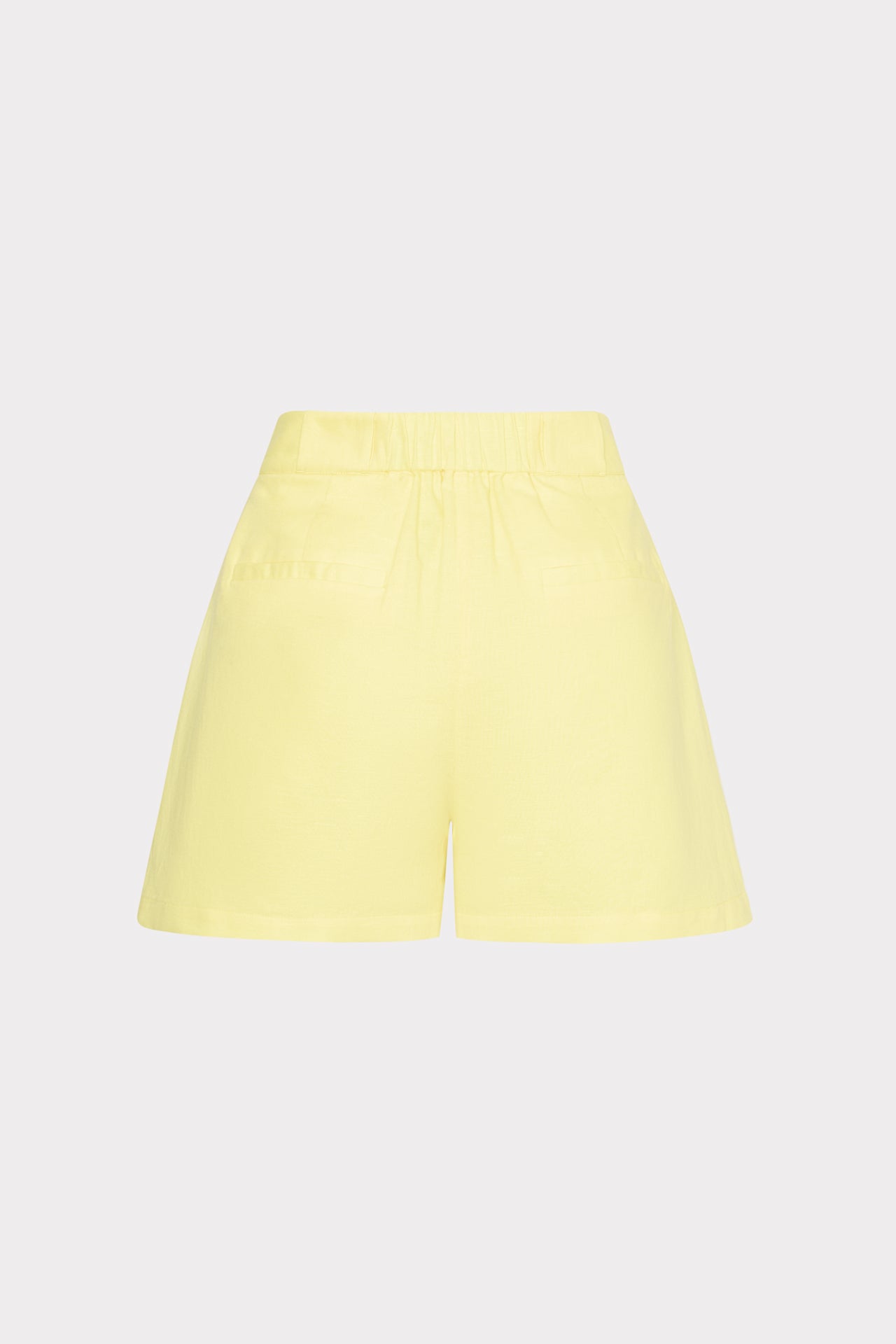 Linen Pleated Shorts Yellow | Milly Women