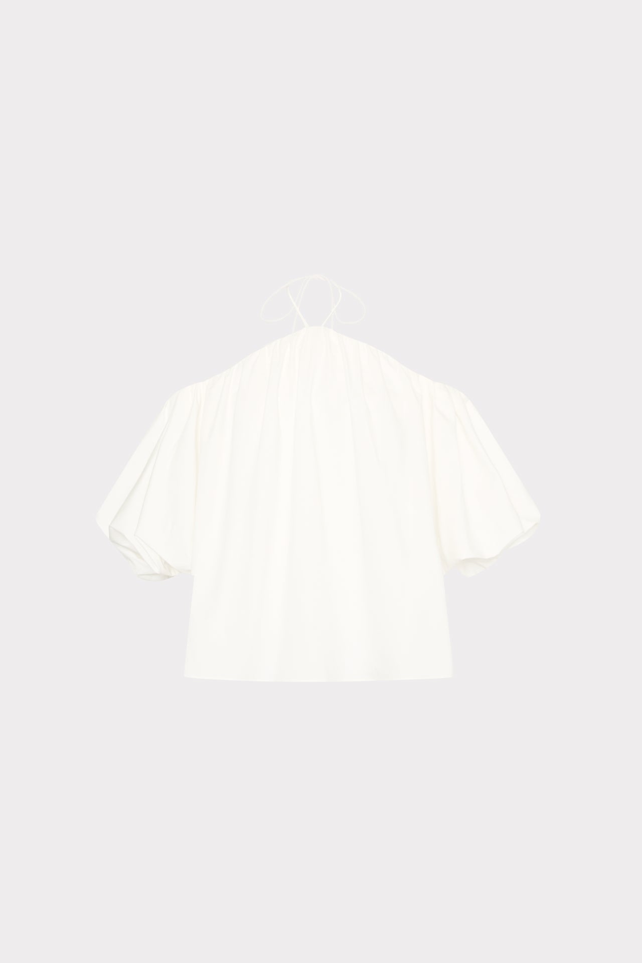 Halter Poplin Off The Shoulder Top White | Milly Women