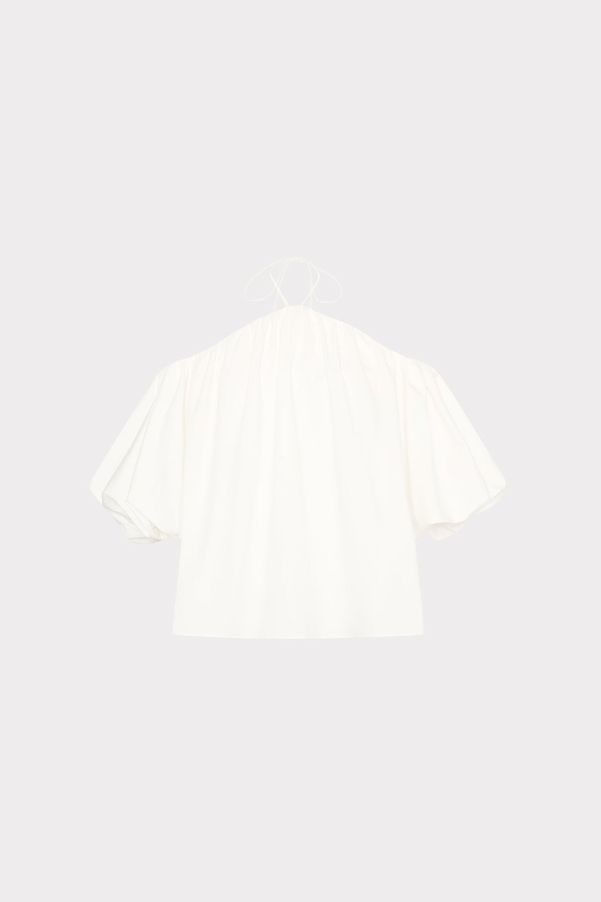 Halter Poplin Off The Shoulder Top White | Milly Women