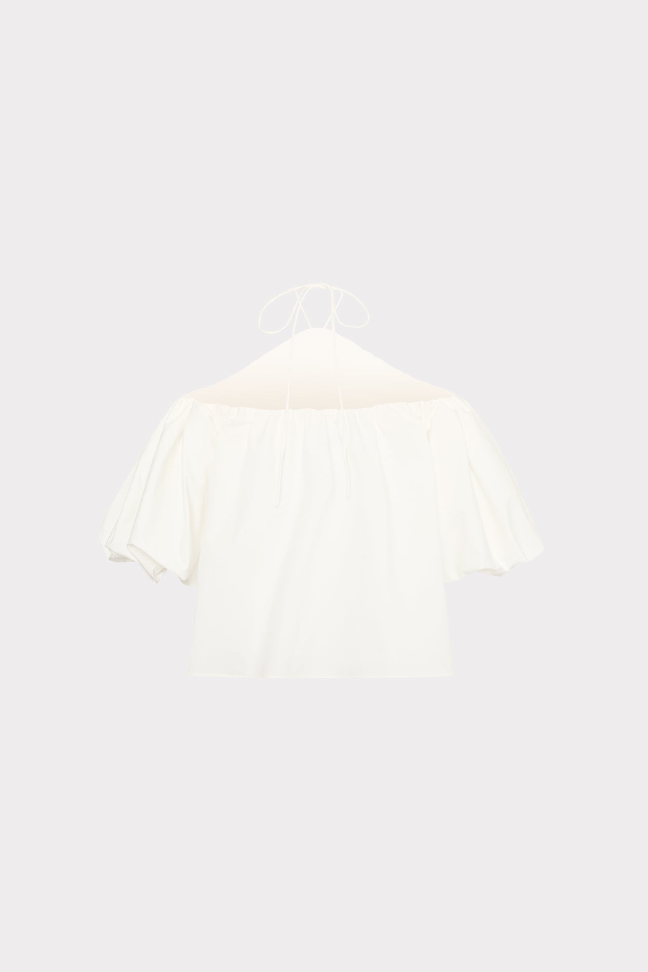 Halter Poplin Off The Shoulder Top White | Milly Women