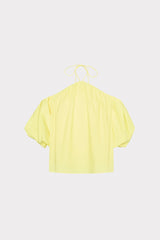Halter Poplin Off The Shoulder Top Yellow | Milly Women