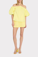 Halter Poplin Off The Shoulder Top Yellow | Milly Women