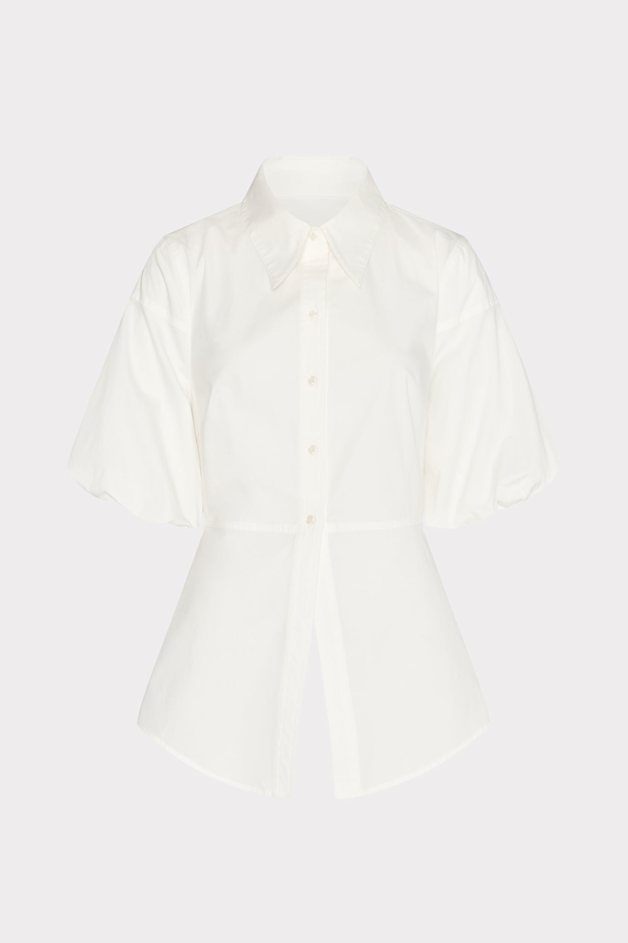 Tie Back Poplin Button Down Shirt White | Milly Women