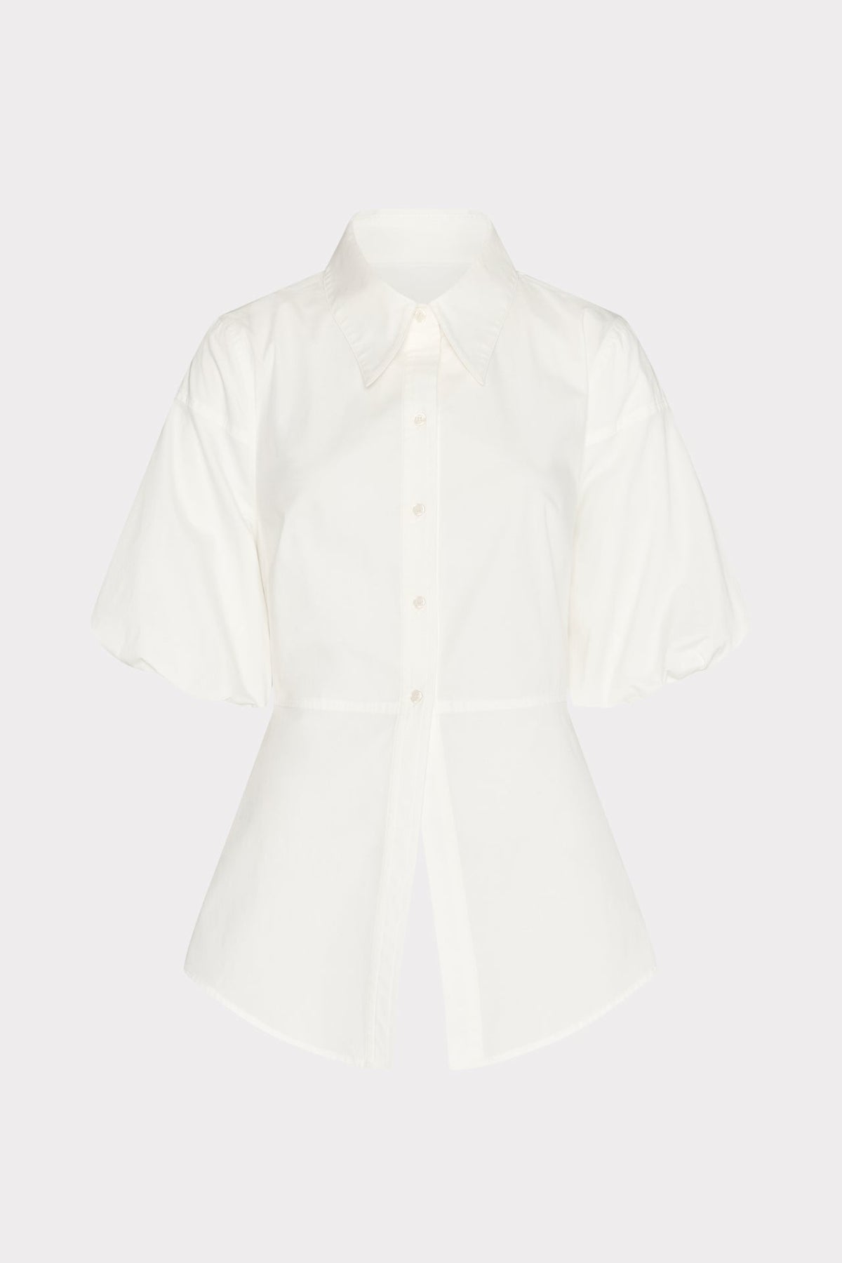 Tie Back Poplin Button Down Shirt White | Milly Women