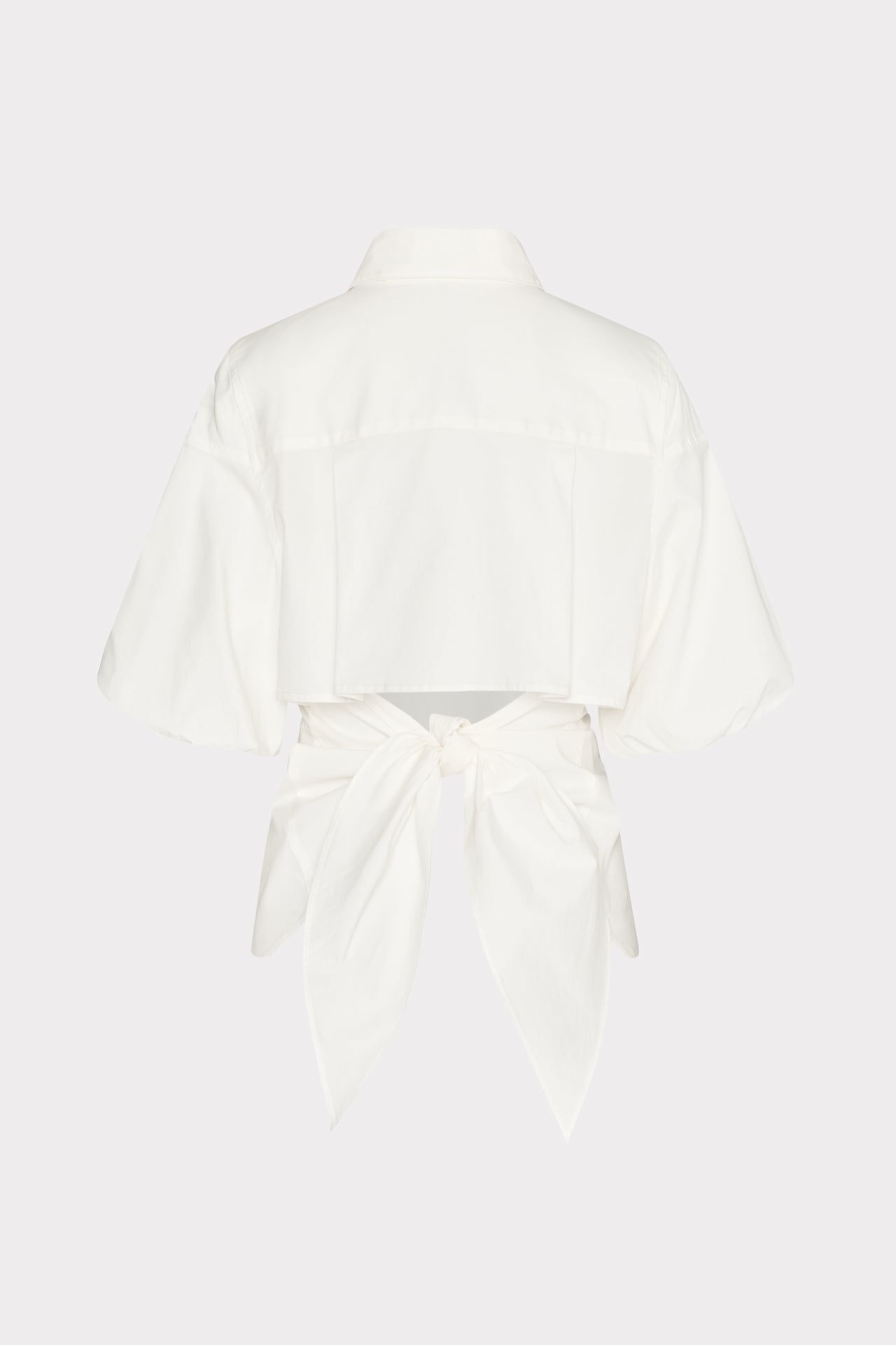 Tie Back Poplin Button Down Shirt White | Milly Women