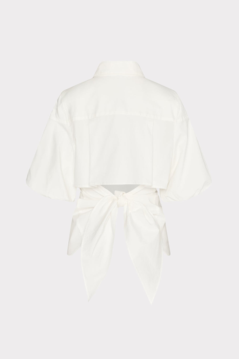 Tie Back Poplin Button Down Shirt White | Milly Women