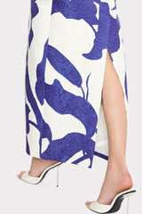 Orion Camellia Floral Jacquard Dress Blue Multi | Milly Women