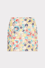 Printemps Lace Modern Mini Skirt Yellow Multi | Milly Women