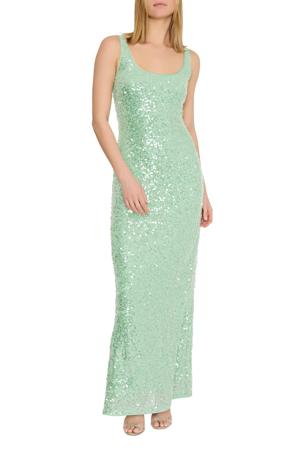 Tatum Stretch Sequins Maxi Dress Green | Milly Women
