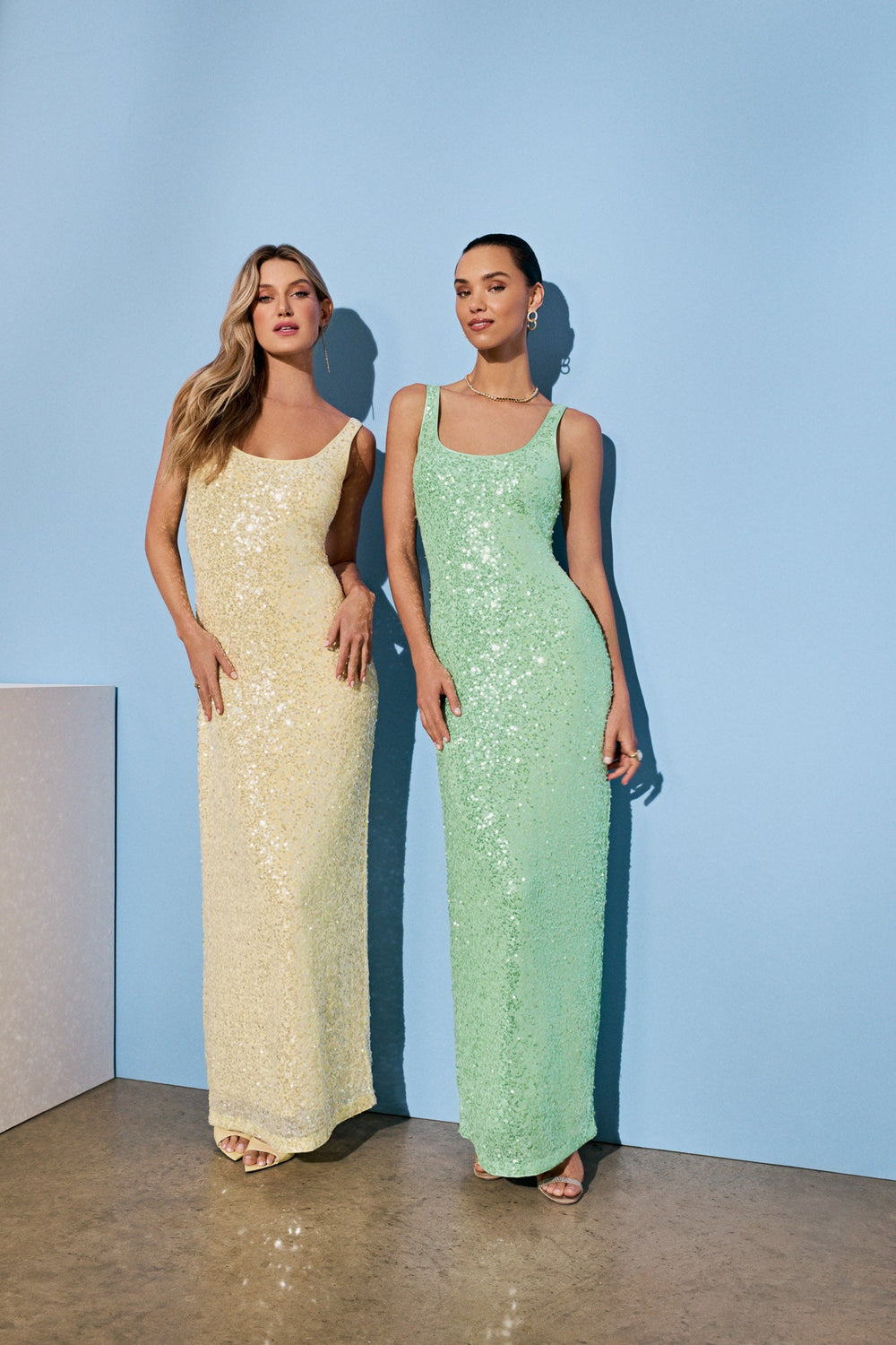 Tatum Stretch Sequins Maxi Dress Green | Milly Women