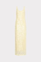 Tatum Stretch Sequins Maxi Dress Yellow | Milly Women