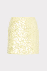 Modern Mini Stretch Sequin Skirt Yellow | Milly Women
