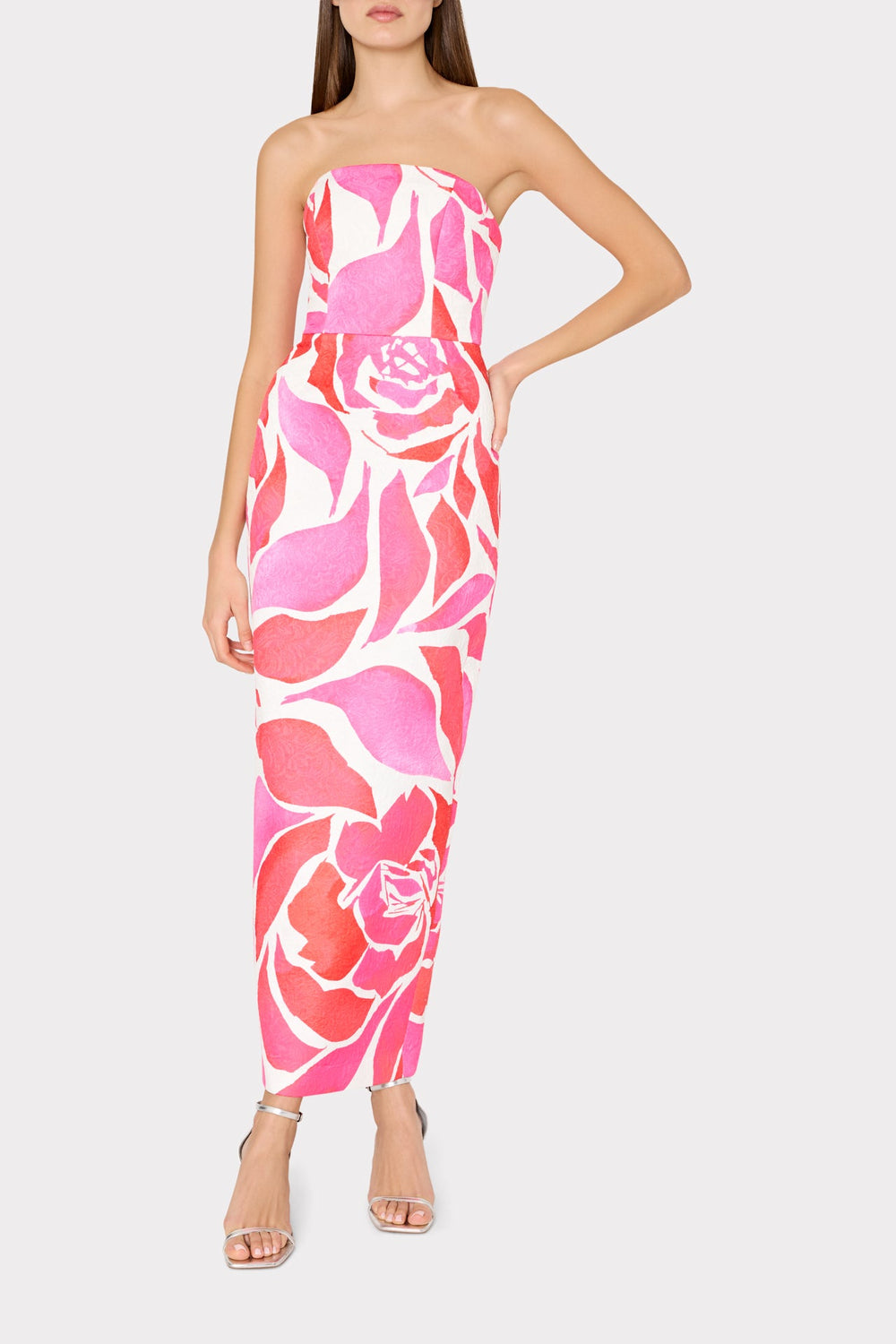 Orion Dream Rose Jacquard Dress Magenta Multi | Milly Women