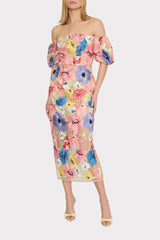 Nira Lily Floral Embroidered Midi Dress Multi | Milly Women
