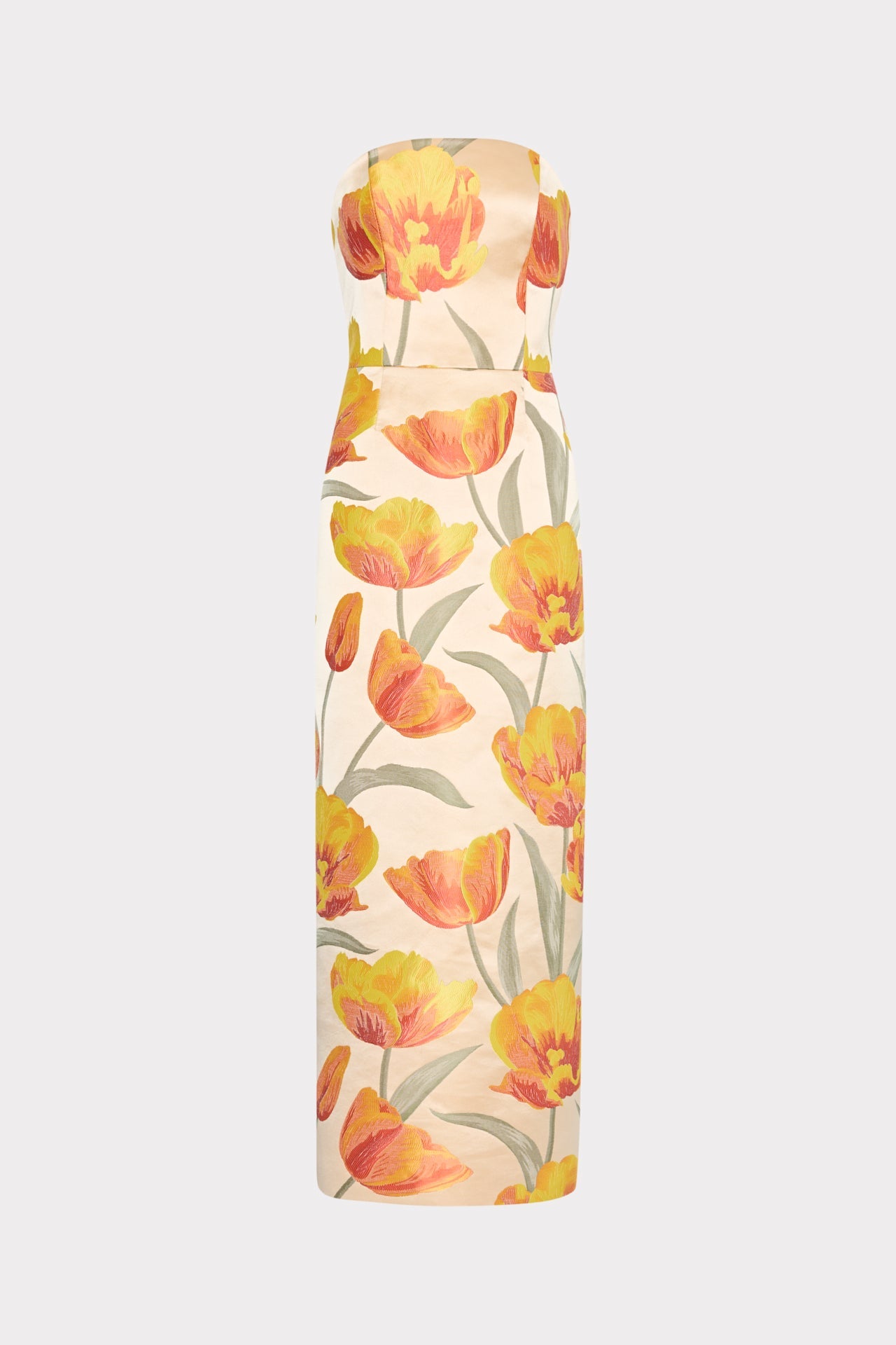 Orion Tulip Jacquard Dress Yellow Multi | Milly Women