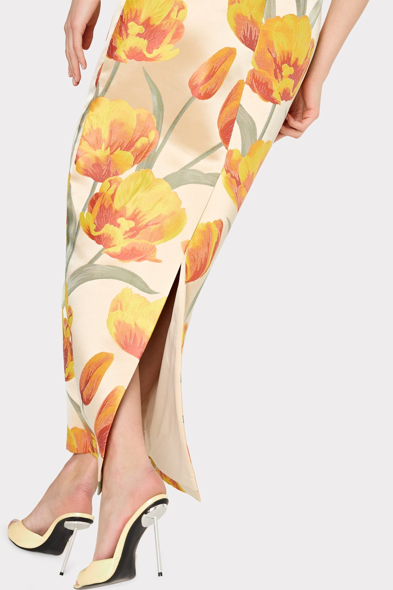 Orion Tulip Jacquard Dress Yellow Multi | Milly Women