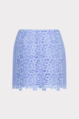 Laura Floral Geo Combo Lace Mini Skirt Sky Blue | Milly Women
